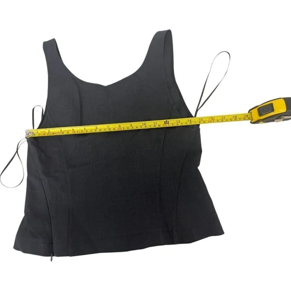 Massimo Dutti Womens Top S Small Tank Gray Stretch Seam Details 5118/818 NWT